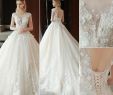Floral Embroidered Wedding Dress Luxury 2019 New Designer Arabic Ball Gown Wedding Dresses Plus Size Modest Sheer Neck Embroidery 3d Flowers Lace Tulle Corset Bridal Wedding Gowns Wedding