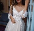 Floral Wedding Gown Inspirational Bohemian Wedding Dress Long Sleeve "tara" Open Back