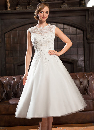 Flowing Wedding Dresses Elegant Tea Length Wedding Dresses All Sizes & Styles