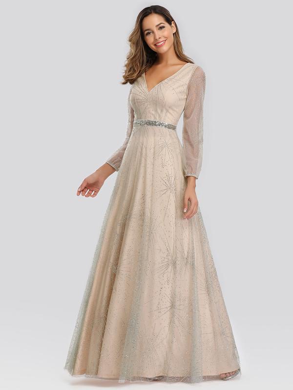 Flutter Sleeve Wedding Dresses Best Of Elegant Deep V Neck Lantern Long Sleeve Dresses