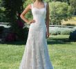 Form Fitting Lace Wedding Dresses Beautiful Style 3973 Romantic Fit and Flare Gown with Sequined Lace