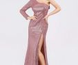Formal Dresses for Wedding Party Luxury Gorgeous E Shoulder Sequins Party Dress with Thigh High Slit