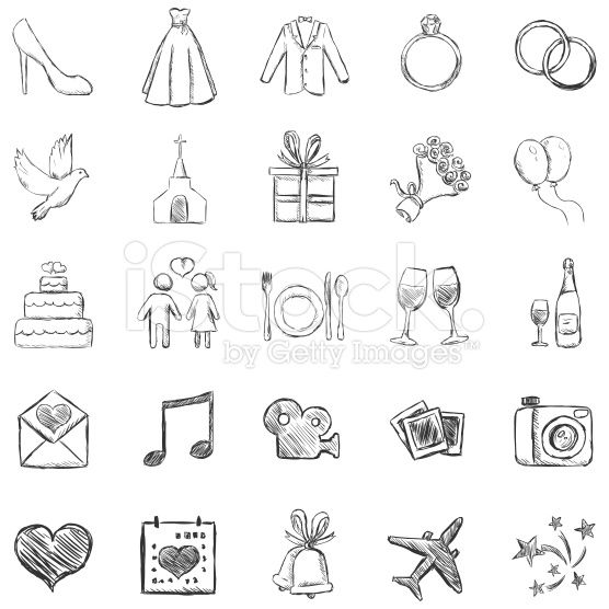 Free Stuff for Brides New Vector Set Of Sketch Weddings Icons