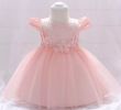 Frock Designing Best Of Baby Small Flowers Princess Dress Bright Pearl Flying Sleeves Pink