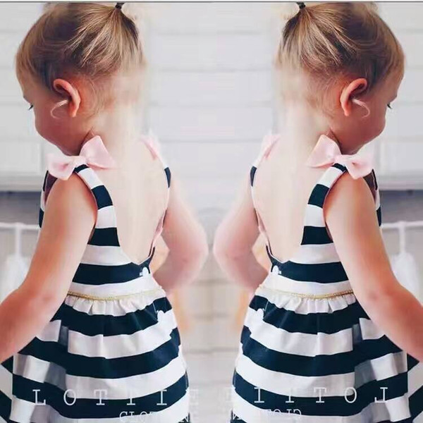 Frock Designing New 2019 Lovely Cute Girl Childrens Clothing Wear European Frock Design Stripe Baby Girl Dress Kids Summer Dresses From Las Vegas $45 8