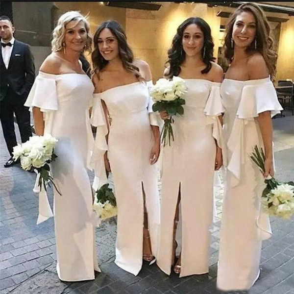 Garden Wedding Dresses for Guest New 2019 White Ivory Bridesmaid Dress Western Summer Country Garden formal Wedding Party Guest Maid Honor Gown Plus Size Custom Made Dresses Line