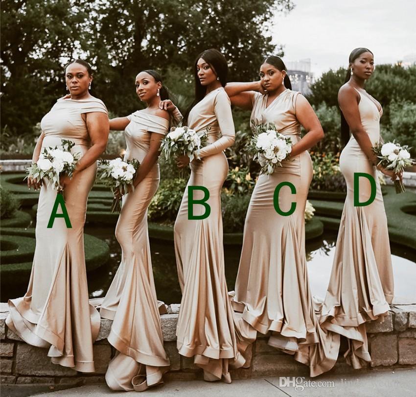 Garden Wedding Dresses for Guests Lovely south African Black Girls Bridesmaid Dress 2019 Summer Country Garden formal Wedding Party Guest Maid Of Honor Gown Plus Size Custom Made