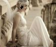 Gatsby Inspired Wedding Dress Luxury Bridal Fashion Roaring 20 S Style Headpiece and Veil