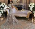Glitter Wedding Dresses Awesome Sparkly High Neck Long Sleeve Mermaid Wedding Dresses 2017 Modest Dubai Arabic Lace Crystal Cathedral Train Fishtail Bridal Dress