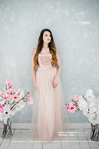 Gold Sequin Wedding Dresses Fresh Amazon Rose Gold Sequin Tulle Bridesmaid Dress with