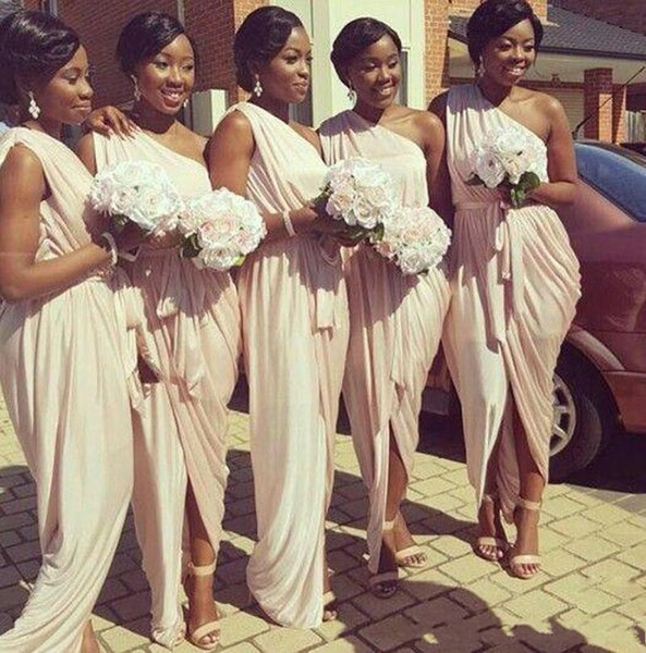 Grecian Bridesmaid Dresses Unique African American Grecian Bridesmaid Dresses 2019 Unique E Shoulder Peach Pink Mermaid Long formal Dresses for Women with Sash 21 Transac toddler