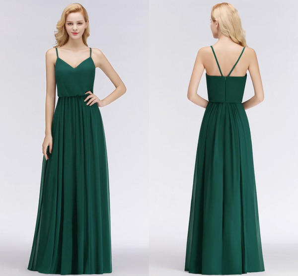 Green Dresses for Wedding Lovely Real 2019 New Designer Emerald Green Long Bridesmaid Dresses Spaghetti Straps Floor Length Custom Made Wedding Party Gowns Bm0032 asian