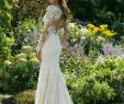 Green Wedding Gown Beautiful Style Illusion Long Sleeve Fit and Flare with V