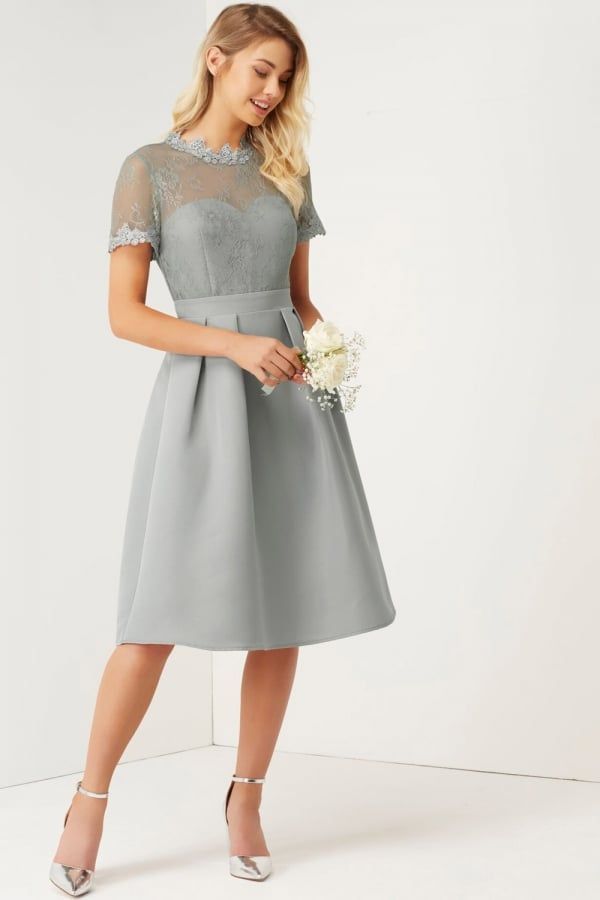 Grey Dresses for Wedding New Grey High Neck Lace Dress Grey Wedding In 2019