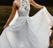 Halter Beach Wedding Dresses Best Of A Line Halter Sleeveless Chiffon Long Beach Wedding Dress
