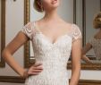 Handkerchief Wedding Dress Awesome Style 8846 Intricate Beaded Back and Cap Sleeve Wedding