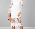Hi End Dresses Fresh White Crochet Sheer Panel Midi Dress