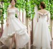 Hi Lo Hem Wedding Dresses Fresh Discount New Vintage Style High Low Wedding Dresses Illusion Sleeves F Shoulder Flower Belt Lace top Short Front Long Back Cheap Puffy Bridal Gowns