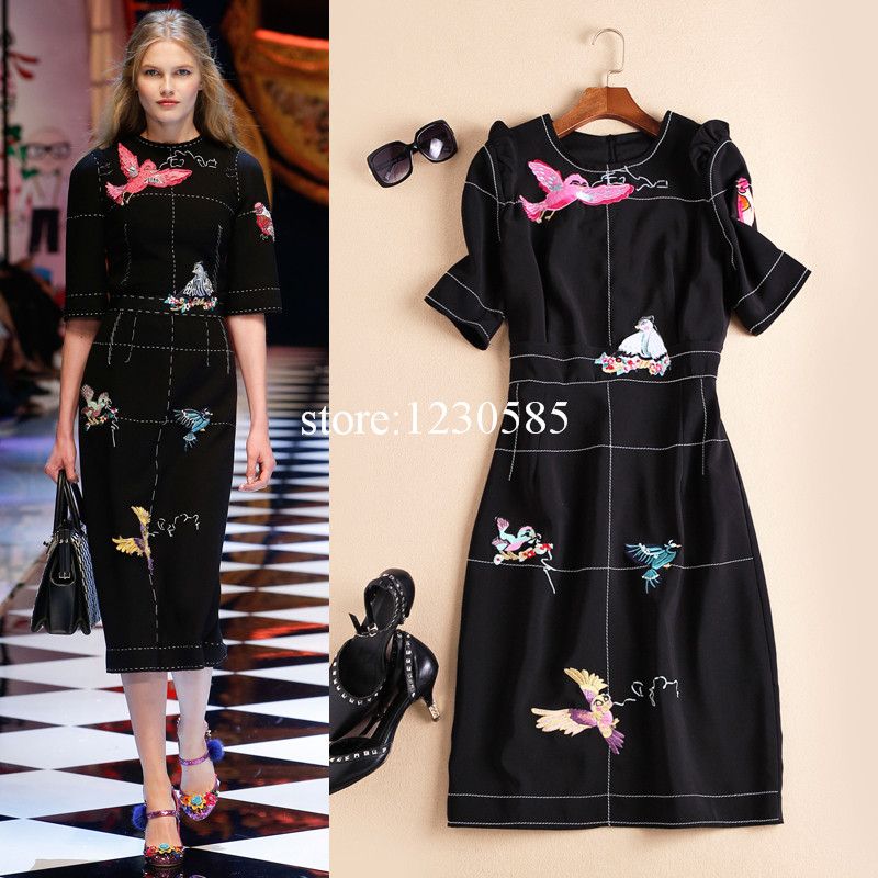High End Dresses Awesome Find More Dresses Information About Black Birds Embroidery