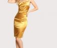 Hips Dress Awesome Satin Cowl Neck Midi Dress Mustard