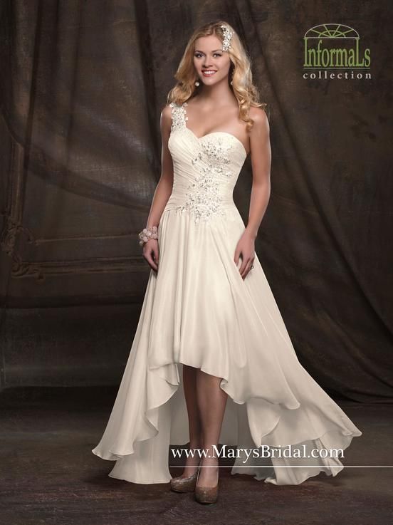 House Of Brides Inspirational Lovely Hi Lo One Shouldered Wedding Dress with A Line Skirt
