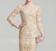 House Of the Bride Luxury Sheath Column Scoop Neck Knee Length Lace Mother Of the Bride Dress
