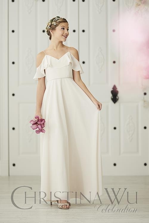 Hunter Green Bridesmaid Dresses Elegant Christina Wu Cold Shoulder Junior Bridesmaid Dress