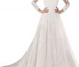 Illusion top Wedding Dress Beautiful Ruiyuhong Illusion Neck Lace Bridal Dress Long Sleeve Tulle Wedding Gown Rhs58