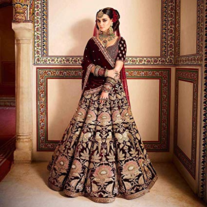 Indian Wedding Dresses Designer Awesome Amazon Maroon Velvet Bridal Handwork Indian Wedding