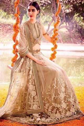 Indian Wedding Dresses Designer New Beautiful Beige Wedding Designer Lehenga Choli Line
