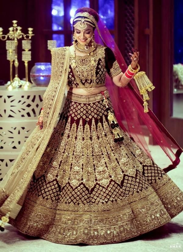 Indian Wedding Dresses Designer New Exclusive Heavy Designer Beautiful Maroon Color Bridal