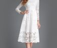 Informal Wedding Dress Tea Length Inspirational Ericdress soild Color Three Quarter Knee Length Lace Dress
