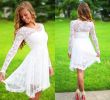 Informal Wedding Dress Tea Length New Discount New Casual Lace Knee Length Wedding Dresses Long Sleeve Crystals Scoop Neck Simple Design Bridal Gowns Custom Size Wedding Dresses and Prices