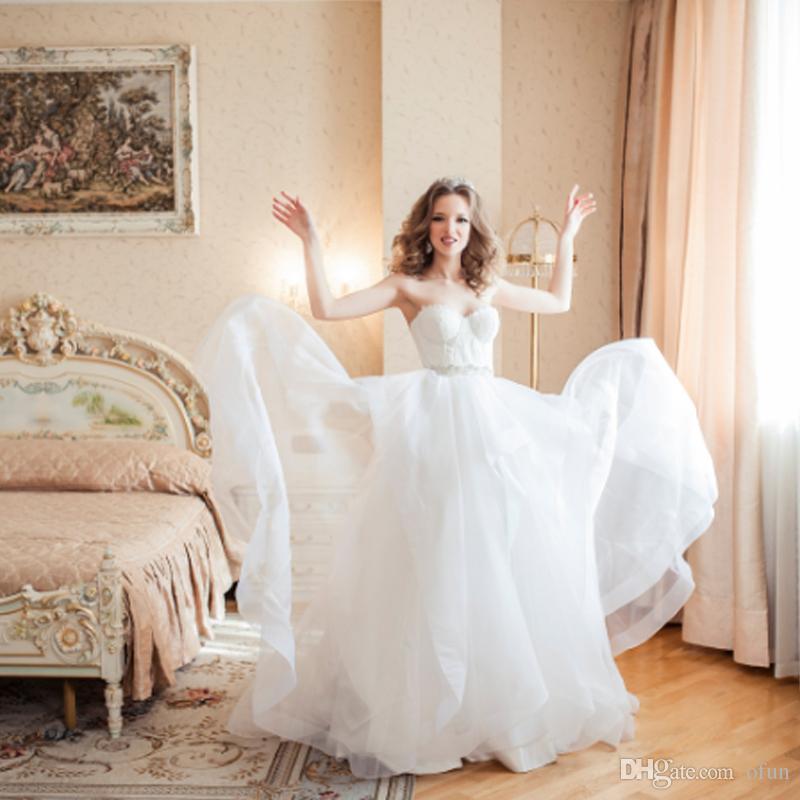 Ivory Brides Awesome Unique Plus Size Ivory Cascading Ruffles Wedding Dress Y Sweetheart Floor Length Bridal Gown with Beads