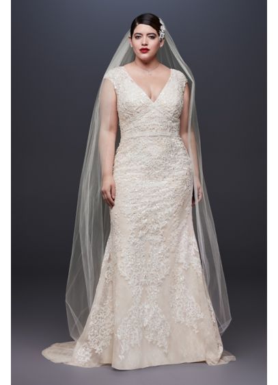 Ivory Plus Size Wedding Dress Awesome Cap Sleeve Plunging V Neck Plus Size Wedding Dress Style