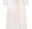 Ivory Silk Dress Best Of sophia Satin Trimmed Sequined Silk Chiffon Wrap Gown Ivory