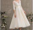 Ivory Tea Length Wedding Dresses Elegant Cheap Wedding Dresses