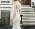 Ivory Wedding Dresses Elegant Style 8959 Beaded Chantilly Lace Long Sleeve V Neck Gown