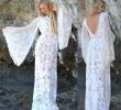 Ivory Wedding Gown Luxury Sheer Angel Sleeves Ivory Wedding Dress Back Cut Out