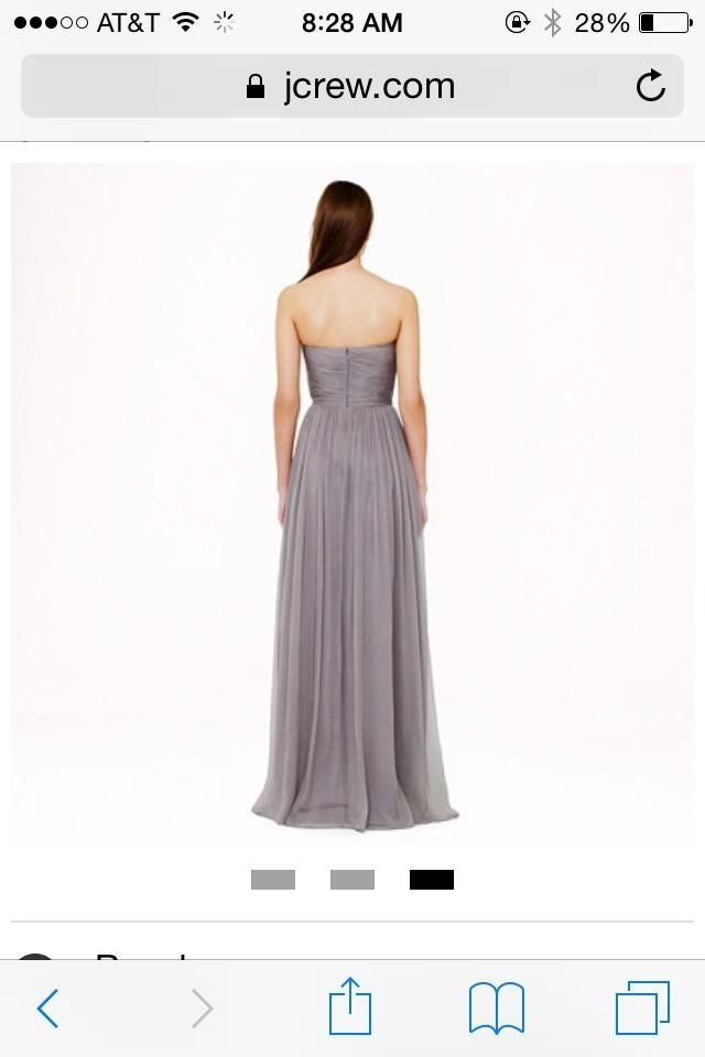 jcrew gray silk chiffon arabella formal bridesmaidmob dress size 4 s 1 0 960 960