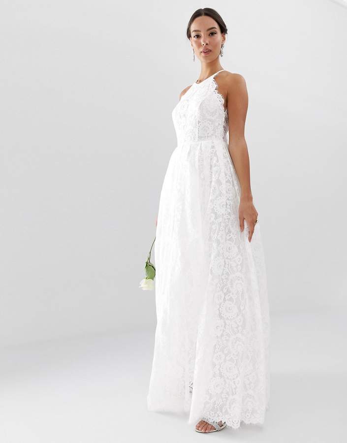 Asos Edition EDITION lace halter neck maxi wedding dress