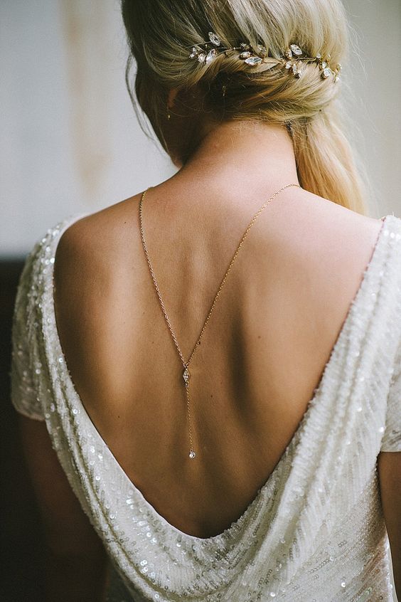 Jewelry for Wedding Dresses Luxury 12 Bridal Back Necklaces that Made Us Swoon
