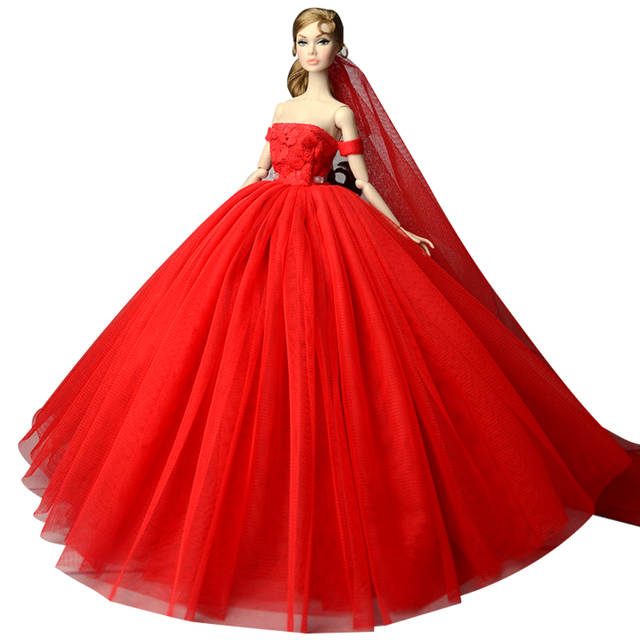 NK Newest Princess Wedding Dress Veil Noble Party Gown For Barbie Doll Fashion Design Outfit Best 640x640q70