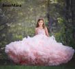 Kids Wedding Dresses New Pink Puffy Cloud Flower Girls Dresses for Wedding Kids Pageant Gown Girls Birthday Dress evening Gowns Custom Made Size