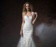 Kleinfeldbridal Awesome Henry Roth V Neck Fit and Flare In Alencon Lace and Tulle
