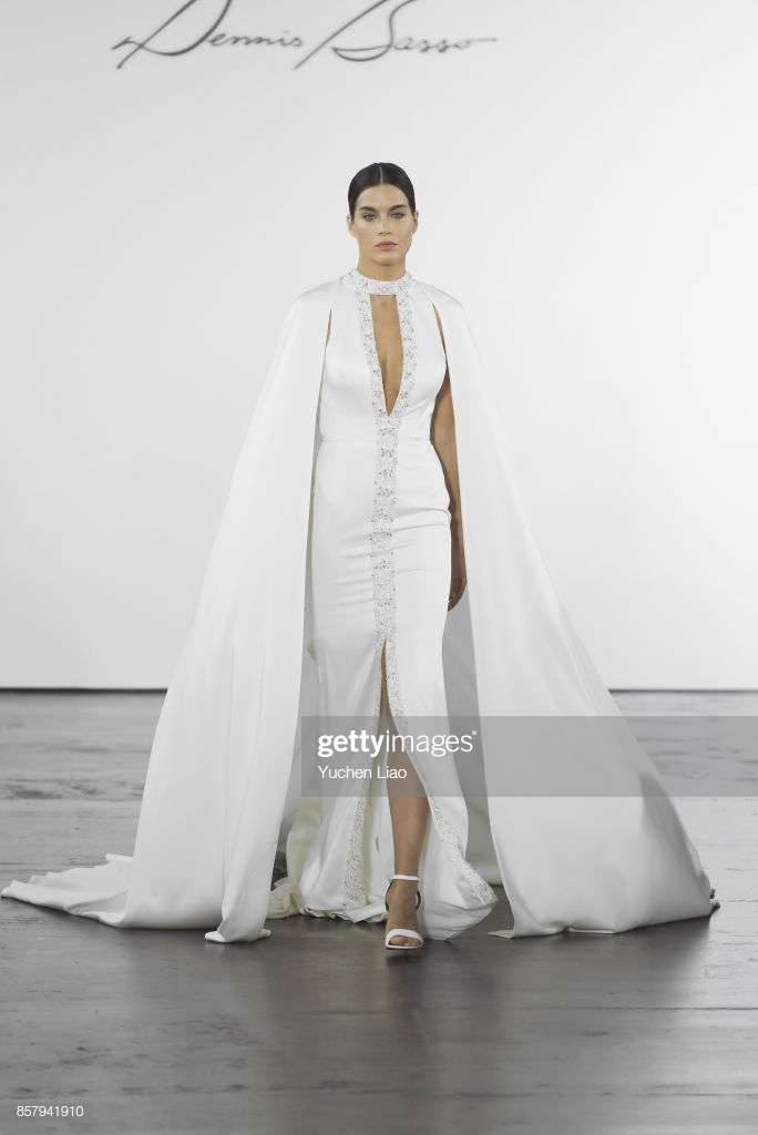model walks the runway for dennis basso for kleinfeld bridal show picture id