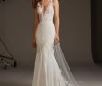 Kleinfield Bridal New V Neck Crepe Mermaid Wedding Dress