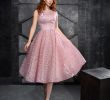 Knee Length Dresses for Wedding Guests Awesome Elegant Pink Lace Mother the Bride Dresses Jewel Neck Knee Length Cheap Wedding Guest Dress A Line formal evening Gowns Mother Bride Outfits