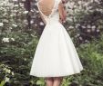 Knee Length Wedding Dresses with Sleeves Beautiful A Line Princess V Neck Tea Length Tulle Lace Wedding Dress