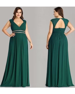 ever pretty womens plus size long evening prom gowns holiday party dresses for women dark green us 18